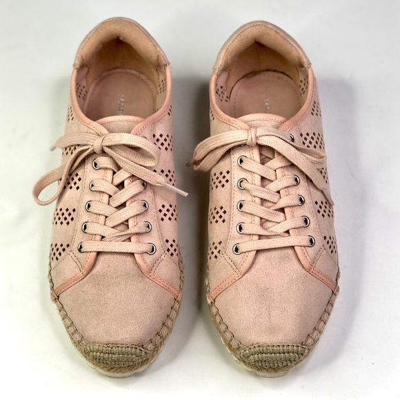 Marc Fisher ballet pink vegan suede perforated sneaker espadrilles 6.5 - Picture 11 of 11